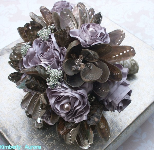 Funky Frogger Seashell and Satin Bouquet - PRICE REDUCED
