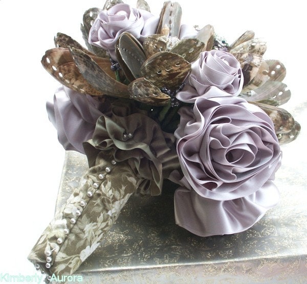 Funky Frogger Seashell and Satin Bouquet - PRICE REDUCED