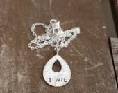 Water is Life Hand Stamped Water Drop Necklace