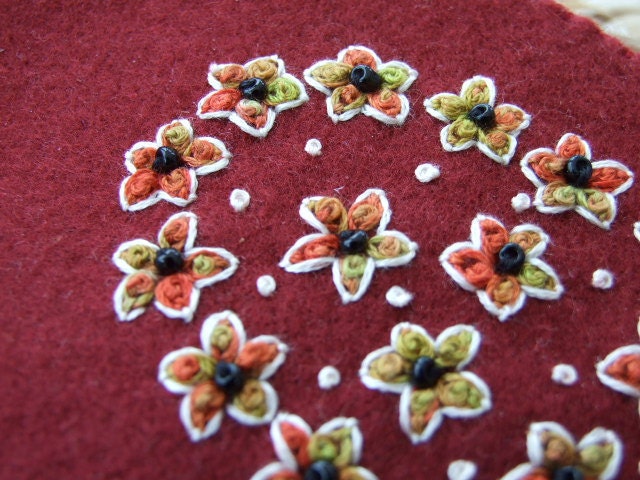 Hand Embroidered Burgundy Glasses Case