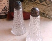 Vintage leaded glass salt and pepper