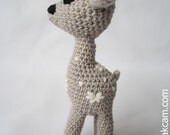 Crocheted  Bambi -  made from certified 100%  organic cotton garn