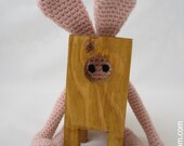 Crocheted  Bunny -  made from certified 100%  organic cotton garn