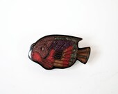 Art Deco Gem Tone Tropical Fish Pin