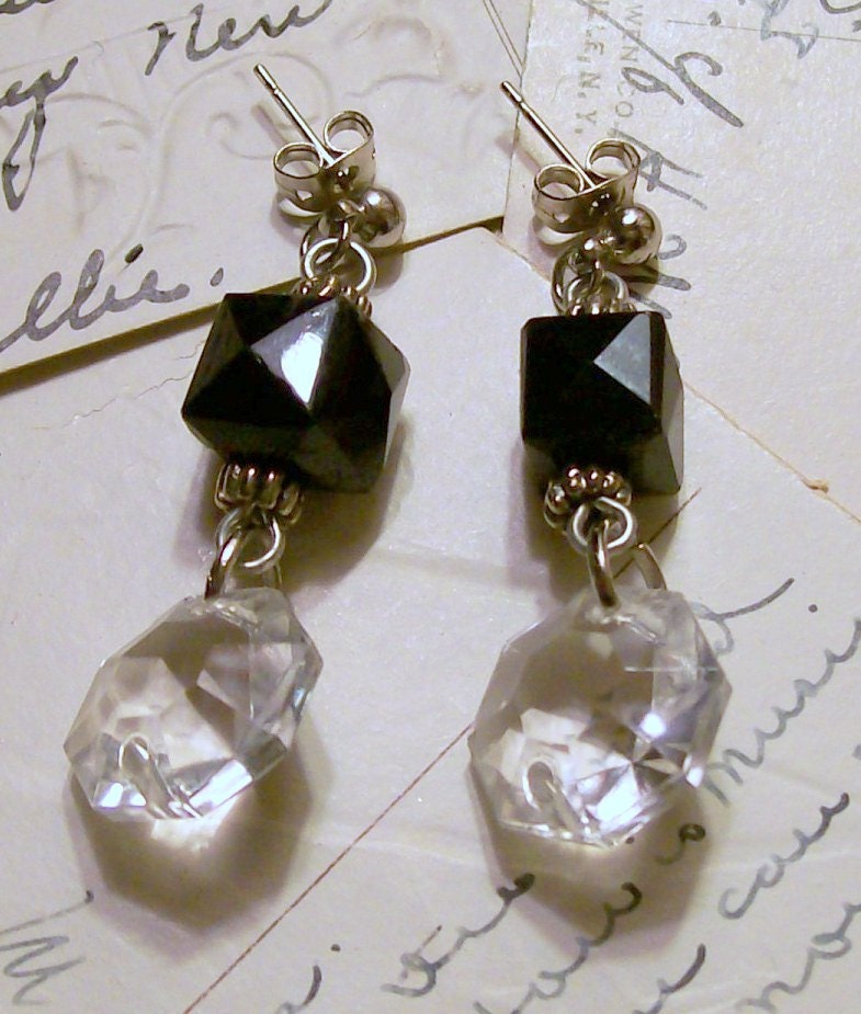 Chandelier Crystal Earrings - Recycled - Vintage
