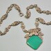 RESERVED    Vintage 1910-1915 Art NOUVEAU Cut Green Glass, Silver Gilt NECKLACE
