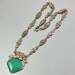 RESERVED    Vintage 1910-1915 Art NOUVEAU Cut Green Glass, Silver Gilt NECKLACE
