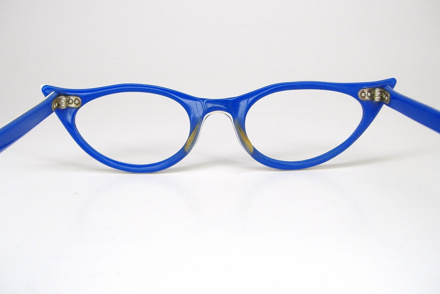Vintage 50s Sapphire Blue Cat Eye Eyeglasses Frames