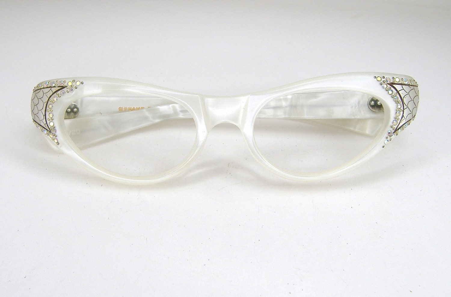 Vintage Pearl 1950s- 60s  Cat Eye Glasses Eyeglasses French Frames