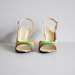 50's Raw Silk Rainbow Pin Up Slingback Heels Size 7