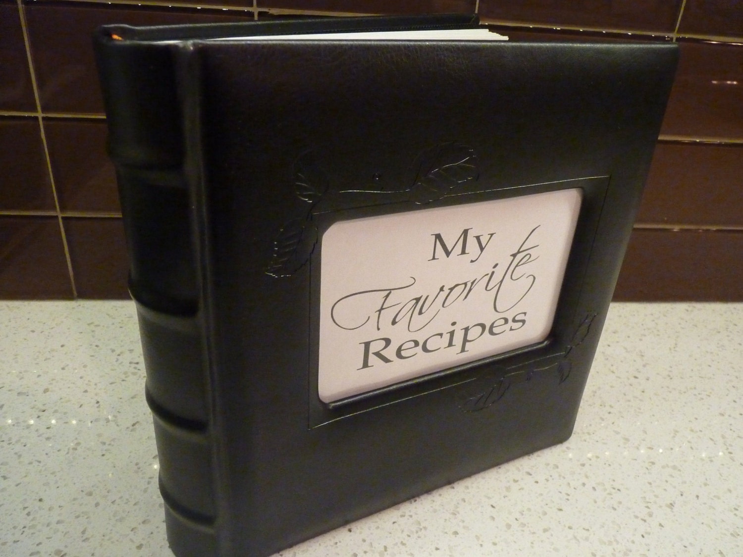 Black Leather Recipe Album - Comes with Tried & True Favorite Recipes