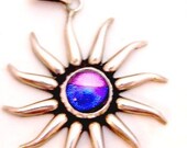 Stunning Sun Pendant / necklace Sterling Silver Taxco