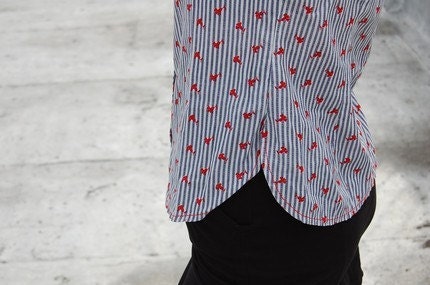 r e s e r v e d f o r katman01........vintage SEERSUCKER COLLAR button blouse