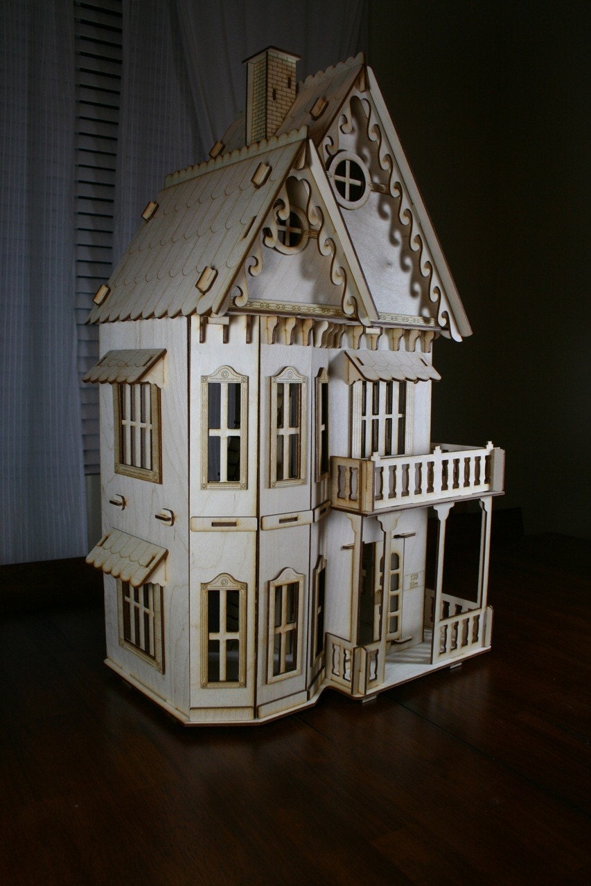 Victorian Gingerbread Dollhouse Baltic Birch Plywood Kit