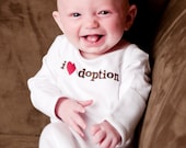 0 to 3 Months I Heart Adoption White Layette Gown, Adoption Apparel, Adoption Gifts, Adoption T- Shirt, Adoption Apparel
