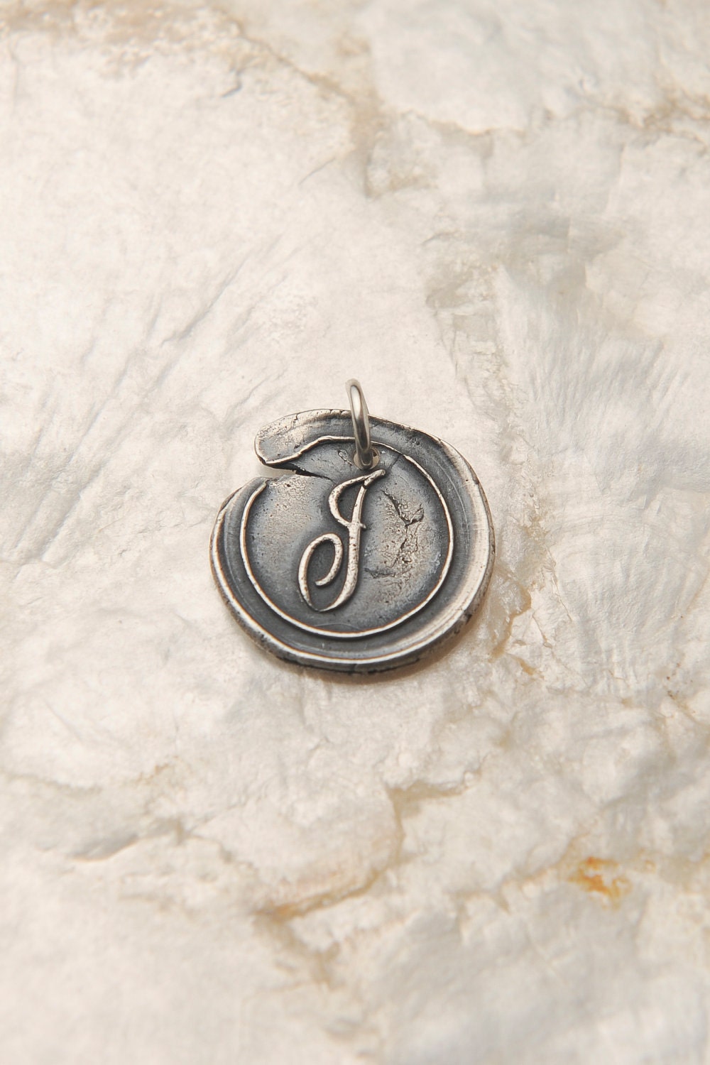 J Monogram Charm, "J" Monogram Charm, Personalized Mommy Jewelry, Personalized Charms, Monogram Wax Seal, Wax Seal Jewelry