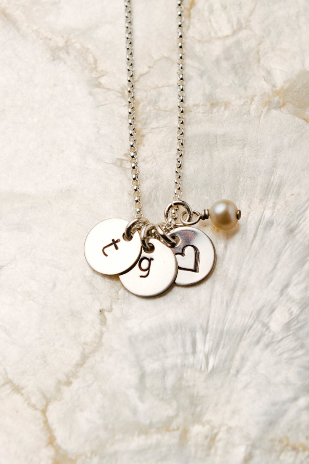 Three Tiny Initial Necklace, Children's Necklace, Family Necklace, Custom Necklace with Initials, Personalized Mommy Jewelry, Mom Necklace
