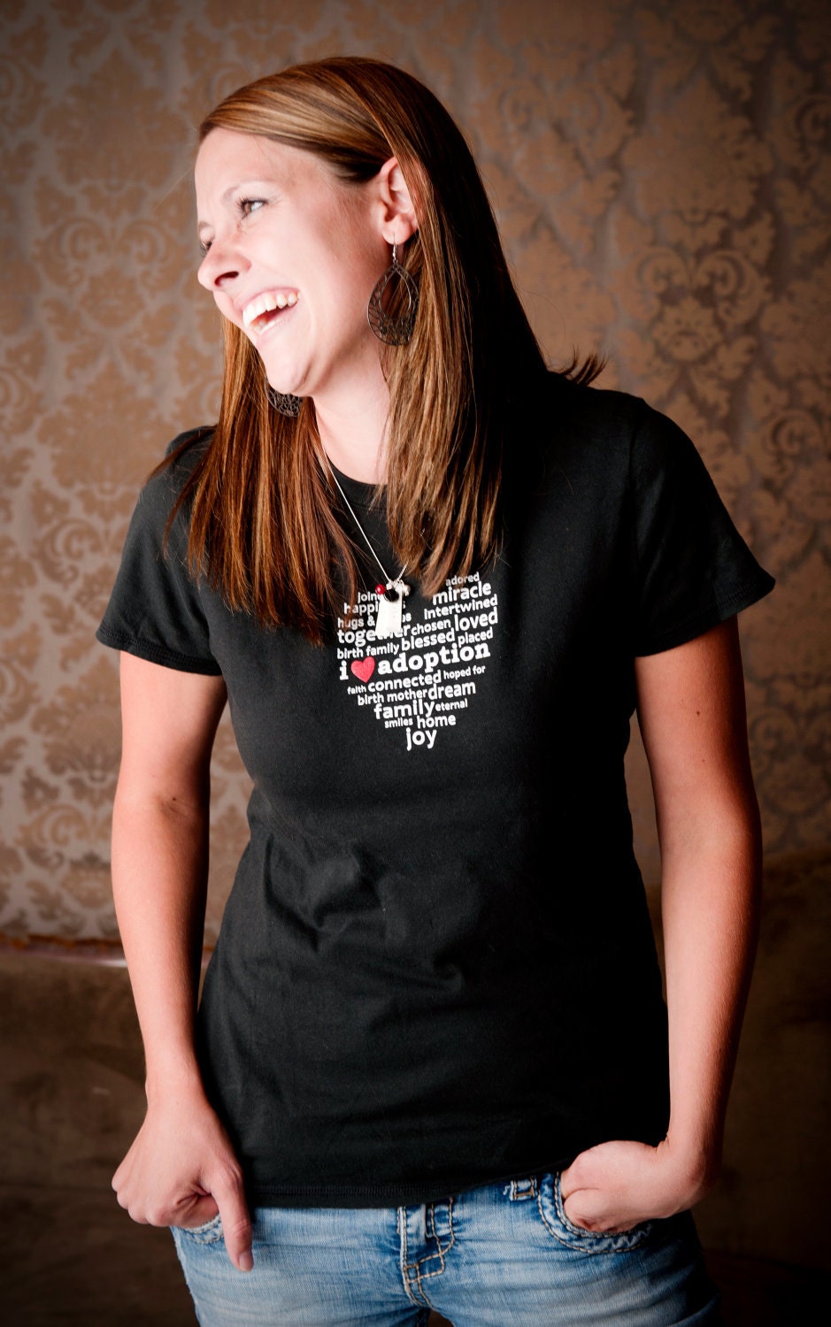 Women's Medium I Love Adoption Tee