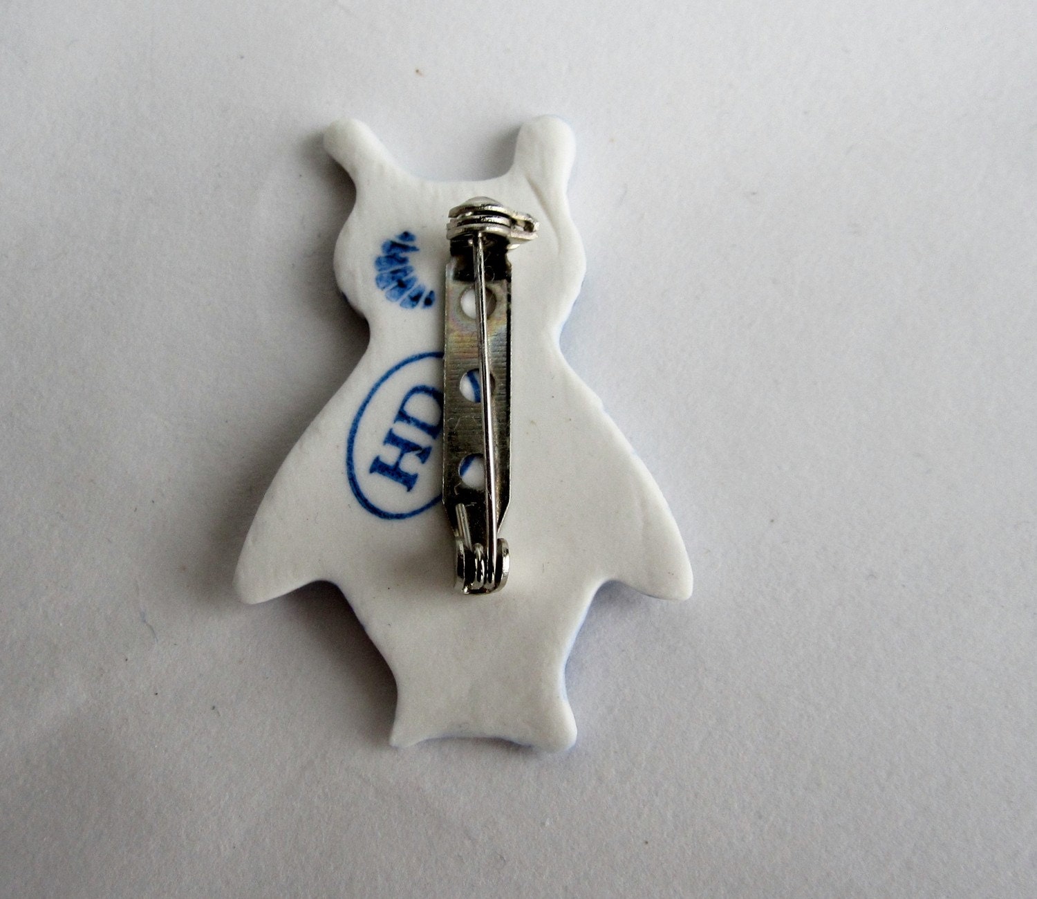 Handpainted Delft Brooch - Owl