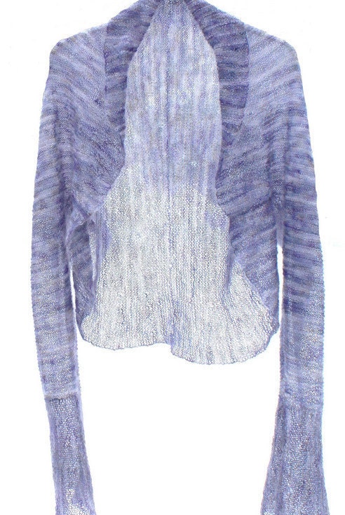 PATTERN - Shrug/Bolero Knitting Pattern All Knit Stitch  Lace