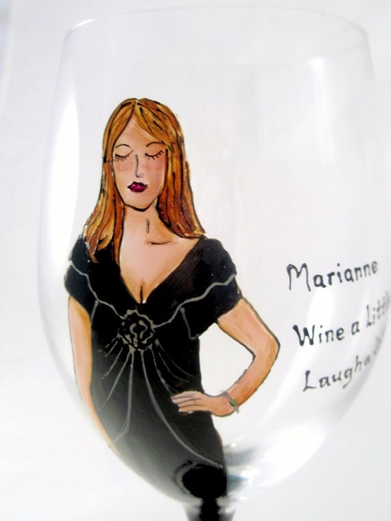 Hand Painted Custom Personalized Wine Glass- I Paint and You Design - Your Own Special Creation- Great Gift for Mothers Day
