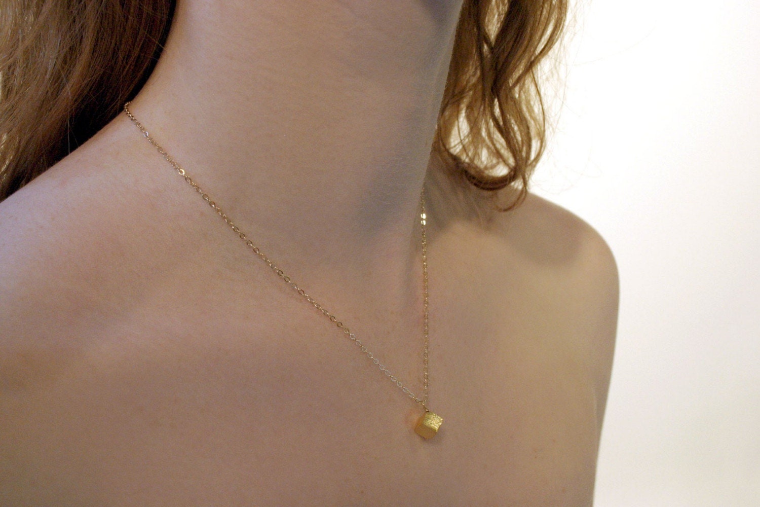Gold Cube Necklace