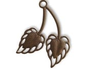 4 Pieces 32m X 24mm Wildwood Leaf connectors, Vintaj Item FS020
