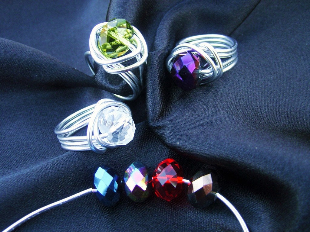 Aluminum Wire Wrapped Rings - Rings with Bling