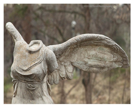 If I had Wings 8x10 Photo 11x14 mat stone statue victory greek ruin detailed headless feminine stone dream