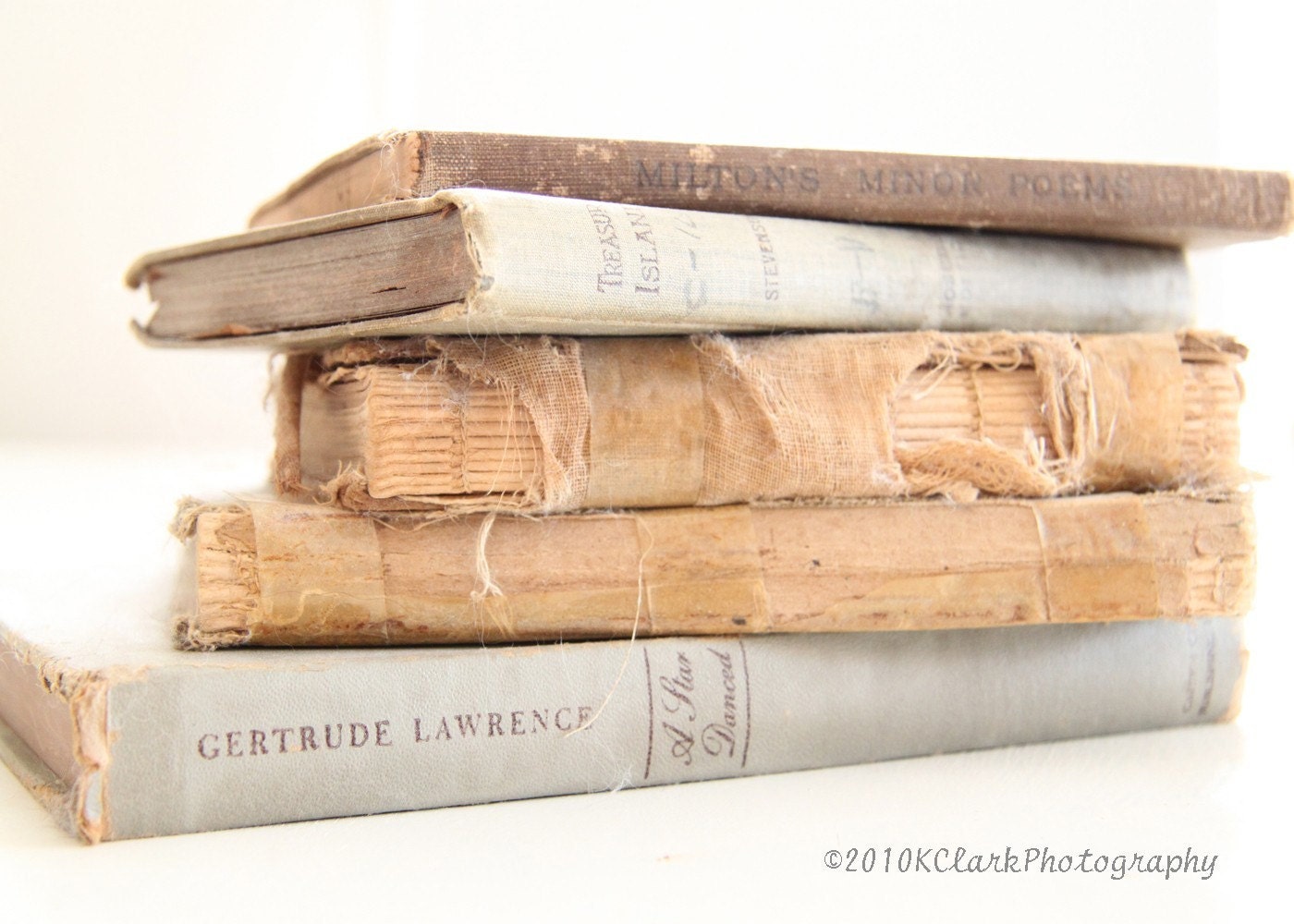 The Book Kiss 5x7 signed photo read shabby chic cottage library cream taupe gray decor feminine dreamy vintage rustic