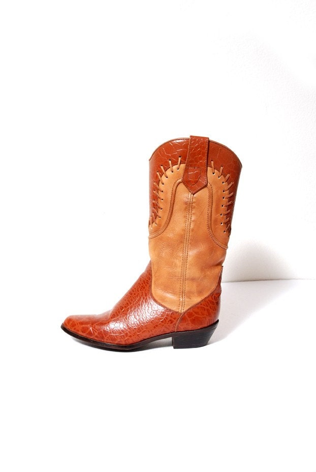 Stitched Patchwork DINGO Cowboy Boots Size 6