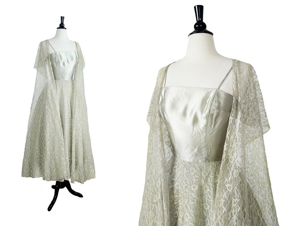 50s Lace Dress // THE PRINCESS // 1950s Lace Evening Gown