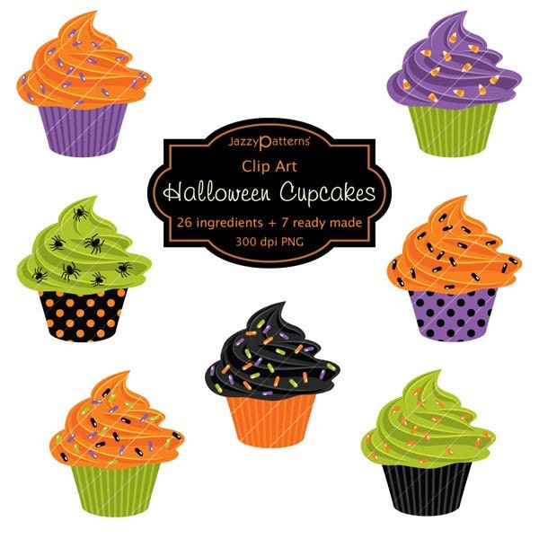 Halloween Cupcakes Clip Art CA015
