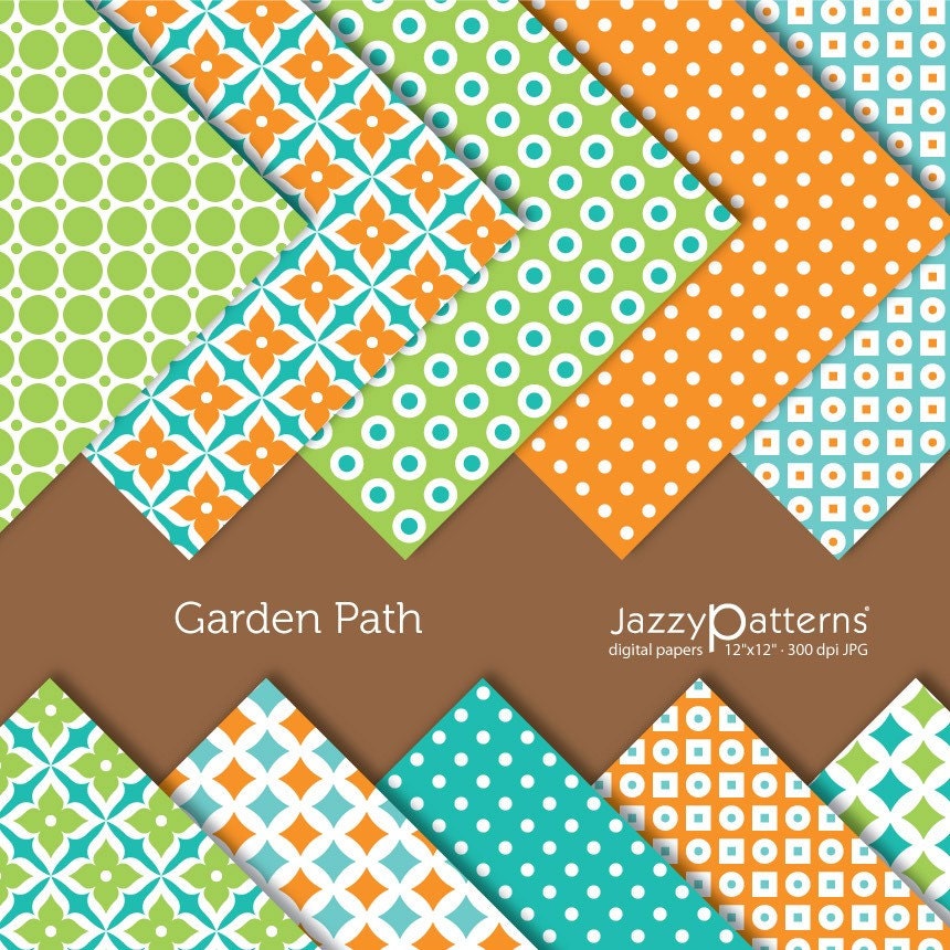 Garden Path digital paper pack DP053 instant download