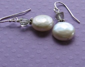Coin Pearl and Prasiolite Dangles