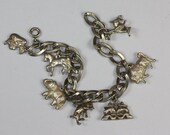 Southwestern Theme Charm Bracelet Sterling 7 Charms
