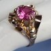 ART DECO/RETRO MODERNE 14K Gold and Pink Synthetic Spinel Ring