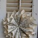 Vintage Paper Sheet Music Cone  Wreath with Stamped  Clotehspin