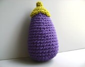 Amigurumi Crochet Baby Rattle Eggplant