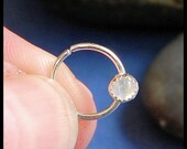 Rainbow Moonstone Catchless / Seamless Nose Ring - CUSTOMIZE