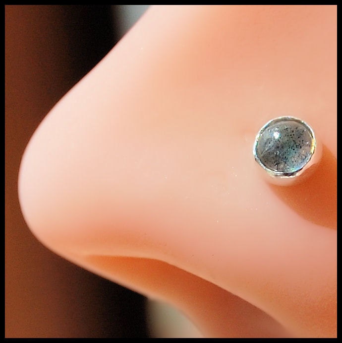 Labradorite Nose Stud 4mm - CUSTOMIZE
