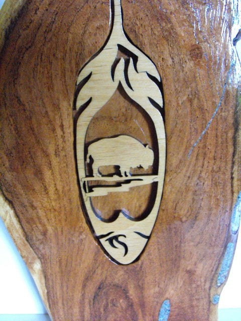Wall Hanging Feather With Buffalo
