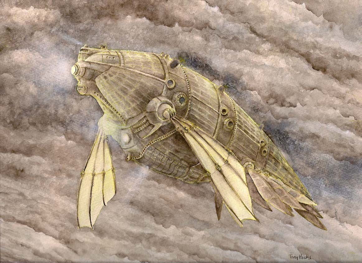 Cetacean Airship - Giclee Print of Watercolor Original