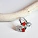 Glass and Alumium Ring - Red Czech glass and aluminium