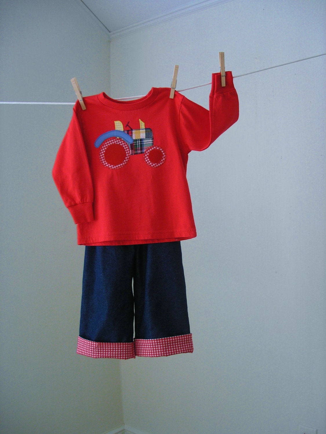 Tractor Shirt with Denim Pants