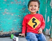 Boy's Curvy Road Ahead Applique Shirt