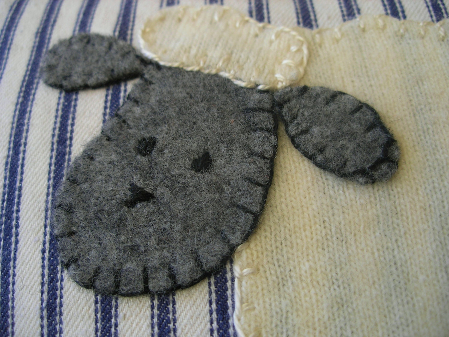 Sheep Applique Pillow for Children