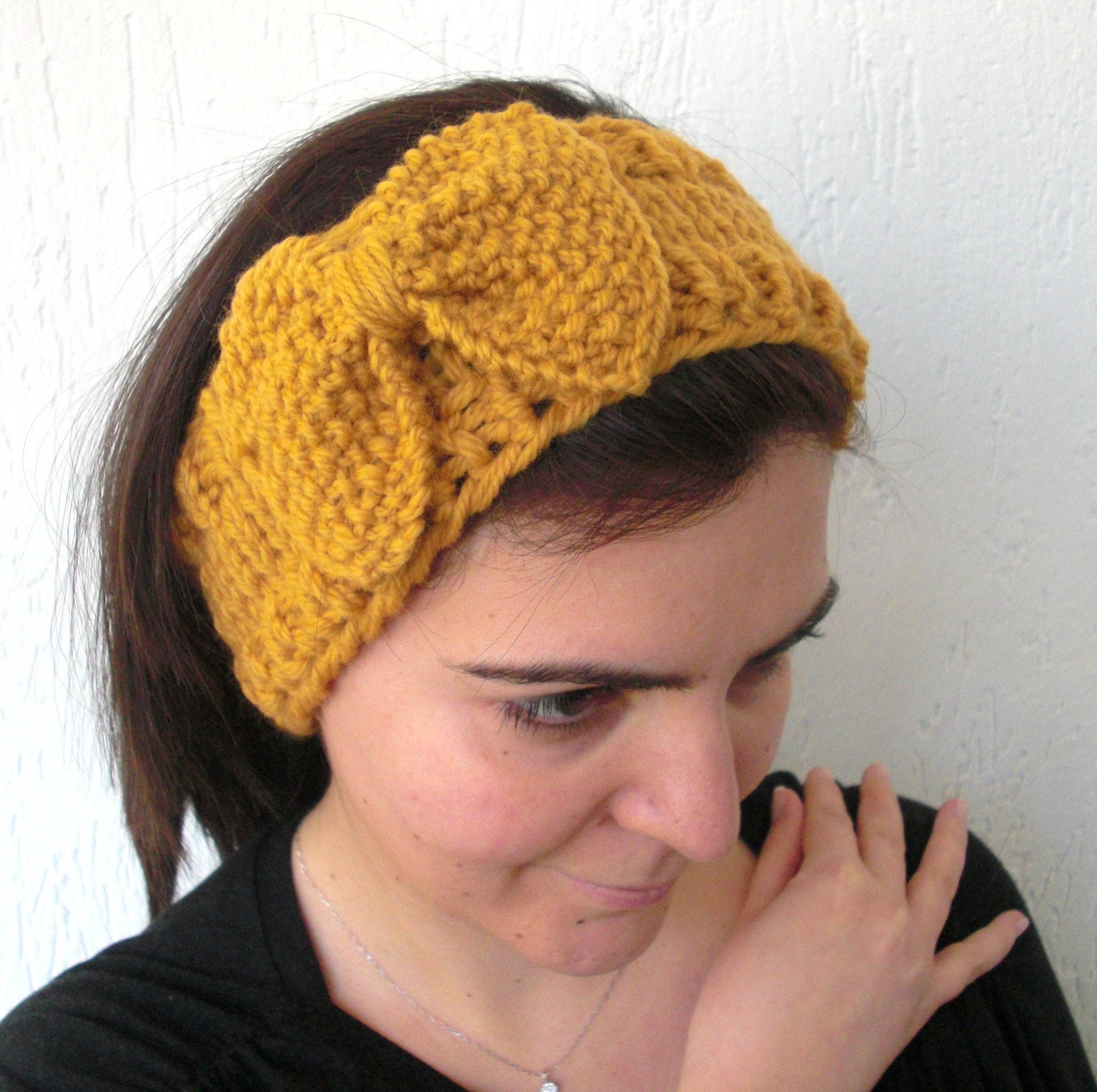 Digital Headband Knitting  PATTERN  PDF   With Bow  DIY Beginners women by ebruk-headband patternFall Autumn winter Fashion Accessories