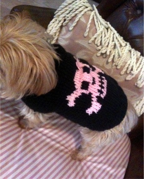 Pink Bad to the Bone Skull Dog Sweater