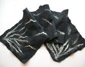 Cobweb felted scarf Made to Order grey,blue,black